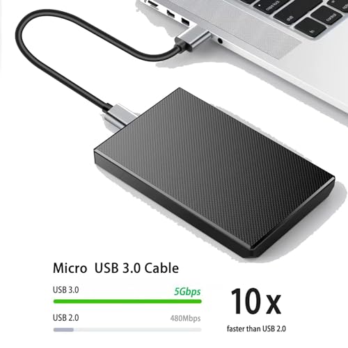 Micro B Cable, USB 3.0 A Male to Micro USB 3.0 Sync Cord,Data Wire Compatible for Toshiba,Seagate,Samsung,My Passport and More External Hard Drive(1.5fts/40cm/Black&Gold)