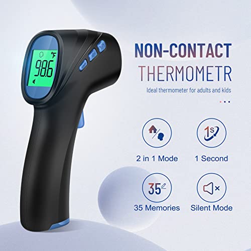 Forehead Thermometer for Adults and Kids, Digital Infrared Thermometer with Fever Alarm, FSA HSA Eligible, Fast Accurate Results, Easy to use