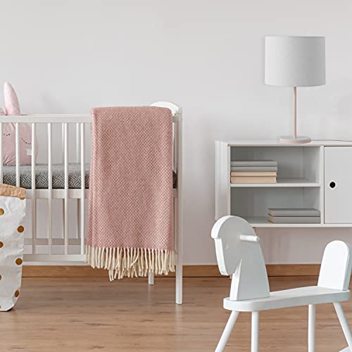 Globe Electric 67531 Lila 19" Table Lamp, Blush Pink, Matte White Accents, White Linen Shade, On Off Switch on Socket