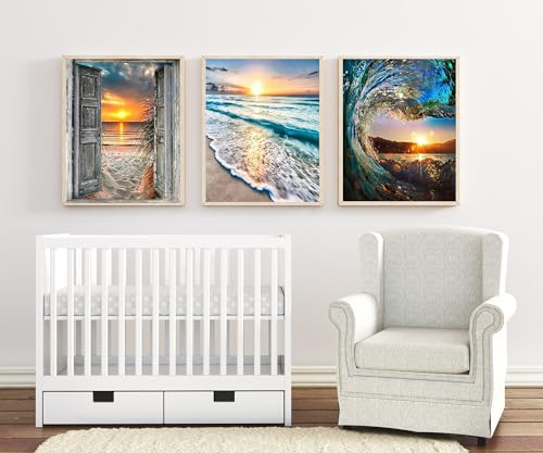 KINPLUB 5D Diamond Painting Kits for Adults, Moon Waterfall Diamond Art Kits for Beginners, DIY Full Round Drill Moonlight Landscape Paint with Diamond Dots, Home Wall Decor 12 x 16 Inch