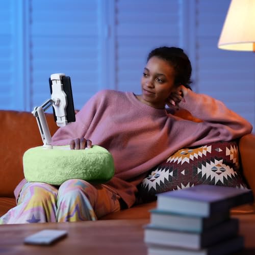 SupeDesk Tablet Pillow Stand for Reading, Adjustable Tablet Pillow Stand for Lap with Detachable Bowl, Fits 4.7"-13" Kindle/Phones/Tablets, Watch Videos, Stream Media, Green