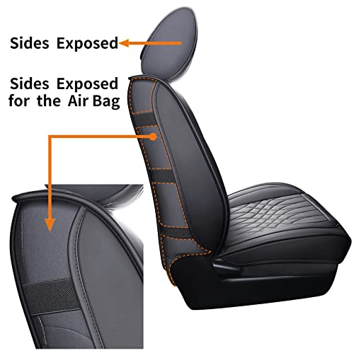 YIERTAI Seat Covers Compatible with Toyota Tacoma for 2005-2024 2025 Crew Double Access Cab TRD Off-Road Limited SR SR5 Trail Edition Truck Waterproof Faux Leather(2 PCS Front/Black)