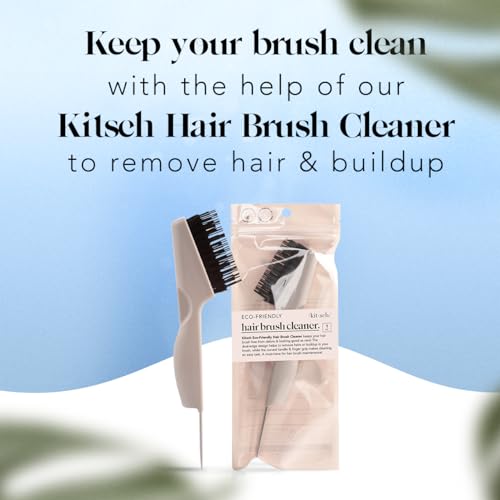Kitsch Detangling Brush for Adults & Kids - Professional Wet & Dry Hair Detangler, No Pain, Tangle Free Flexible Bristles - Easy to Hold, Shower & Travel Brush, Fits All Hair Types - Haze Blue