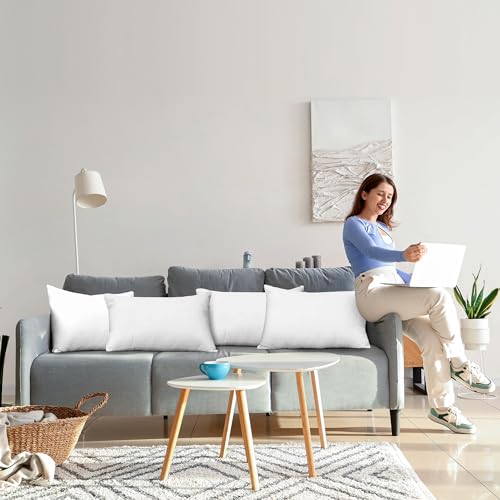 Utopia Bedding Throw Pillows (Set of 4, White), 20 x 20 Inches Pillows for Sofa, Bed and Couch Decorative Stuffer Pillows