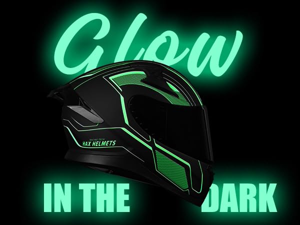 HAX Full Face Motorcycle DOT Approved Helmet with Dual Rear Wing and Pinlock Ready - Lightweight and Durable Motorbike Street Bike Helmet for Adults (Scorpion,XL)