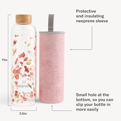 Waterdrop Water Bottle, Vacuum Insulated, Double Walled, Leakproof, Stainless Steel Water Bottles for Hydration, Thermal Water Bottle for Hot & Cold Beverages, Reusable Bottle, BPA Free, Pink, 34 Oz