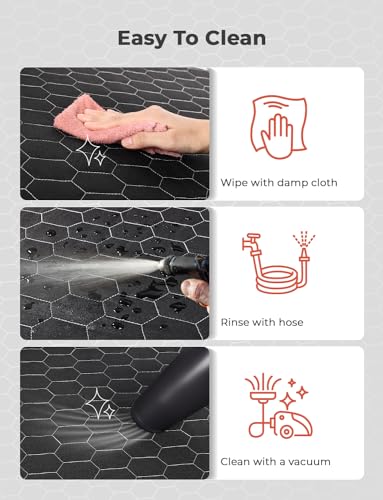 Oasser SUV Cargo Liner for Dogs Large Cargo Liner for SUV Waterproof Trunk Cover for Dogs with Detachable Pocket (Black, XL (55 x 91inch)