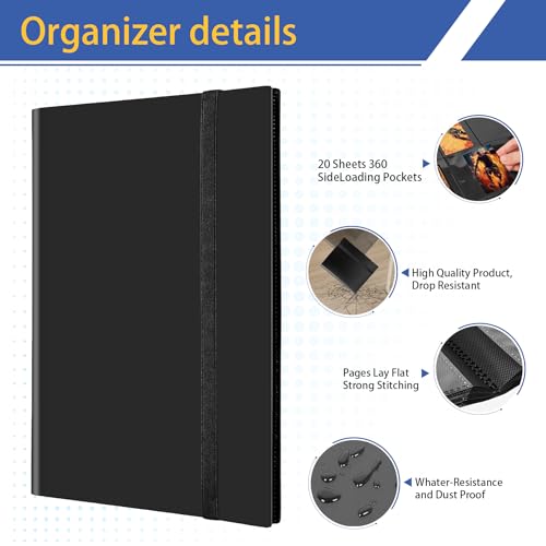 Card Binder,360 Pockets Trading Card Holder Book, Premium PU Cover Zip Folder Binder, Side Loading Carrying Case Binder Album for TCG, MTG,Sports Cards, Game Cards (Red)