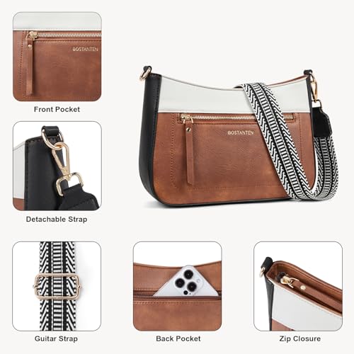BOSTANTEN Crossbody Purses for Women Hobo Bags Shoulder Handbags With Detachable Guitar Strap