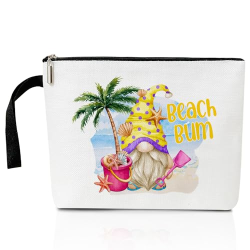 Summer Beach Makeup Bag for Women, Beach Life Lemon Make Up Bag Zipper Cosmetic Travel Toiletry Pouch, Summer Travel Holiday Gifts Vacation Gifts for Women Mom Sister Bestie Organizer Purse -13