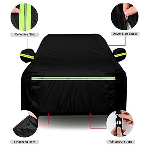 Waterproof Car Covers Replace for 1999-2025 Ford Focus Sedan, 6 Layers All Weather Custom-fit Car Cover with Zipper Door & Windproof Bands for Snow Rain Dust Hail Protection (Sedan)