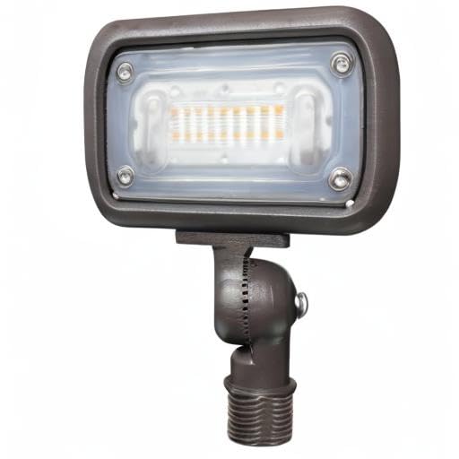 GKOLED 7W Outdoor LED Low Voltage Landscape Lighting Flood Light, 2700K, 550Lumen, 9-15V AC/DC, 1/2" Adjustable Knuckle Mount