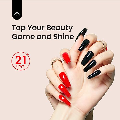 beetles Gel Polish 15ml/0.51fl oz No Wipe Top Coat, High Gloss Shiny Long-Lasting Clear Gel Top Coat, Soak Off Nail Lamp Nail Gel, Home DIY Professional Manicure and Nail Salon
