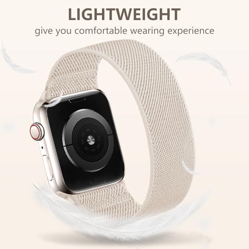 Stretchy Solo Loop Bands Compatible with Apple Watch Band 38mm 40mm 41mm 42mm 44mm 45mm 46mm 49mm Women Men, Soft Nylon Elastic Sport iWatch Bands Strap for iWatch Ultra 2 SE Series 10 9 8 7 6 5 4 3