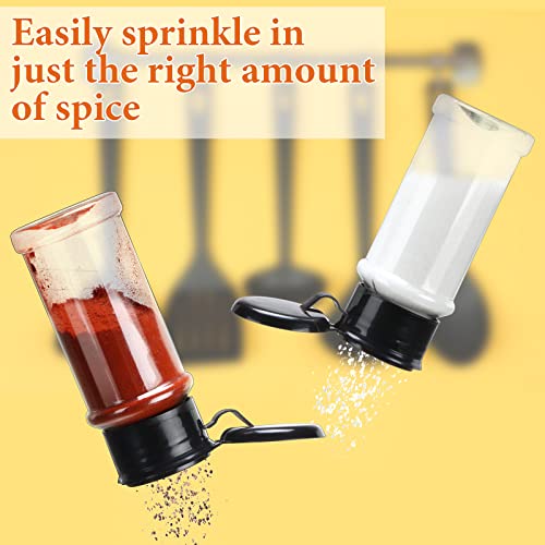Amyhill 100 Pcs Plastic Spice Bottles Spice Jars Seasoning Jars Shaker Plastic Jars 3.3 Oz/ 100ml Seasoning Shaker with Shaker Lids(Black Lid)