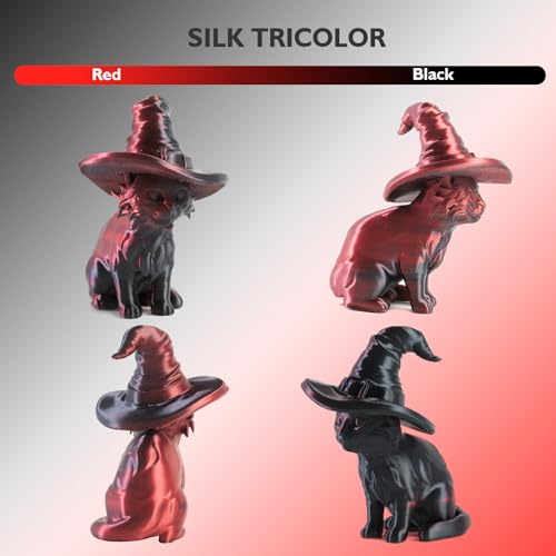 GIANTARM 3D Printer Filament, Silk Black Pla Filament, 1Kg(2.2lbs) Spool, 1.75mm Dimension Accuracy +/- 0.03mm, 3D Printing Filament