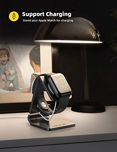 Lamicall Stand for Apple Watch, Charging Stand - Desk Watch Stand Holder Charging Dock Station compatible with Apple Watch Series SE Ultra/Series 8/7/6/5/4/3/2/1, 49mm/45mm/44mm/42mm/41mm/ 38mm, Black