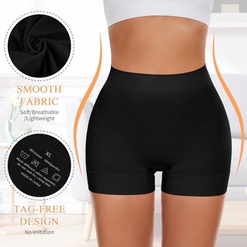 FRESBEIT Slip Shorts for Women Under Dress, Boyshorts Panties Anti Chafing Shorts Smooth Shapewear Shorts S
