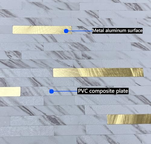 WEIMEISC 20-Sheet Peel and Stick Backsplash Tile, PVC Mixed Metal Stick on Backsplash Tiles for Kitchen (Black + Silver, 20)