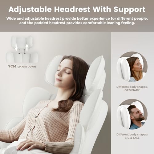 IWMH Big and Tall Leather Office Chair 400LBS, Large High Back Reclining Office Chair with Footrest&Lumbar, Lifting Headrest Ergonomic Desk Chair, Managerial Chair with Wide Seat & Armrests (Black)