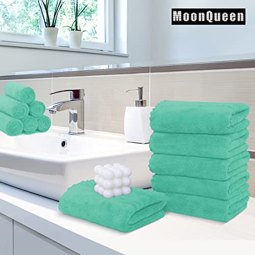 MOONQUEEN 6 Pack Premium Hand Towels - Quick Drying - Microfiber Coral Velvet Highly Absorbent Towels - Multipurpose Use as Hotel, Bathroom, Shower, Spa, Hand Towel 16 x 28 inches (Plum)