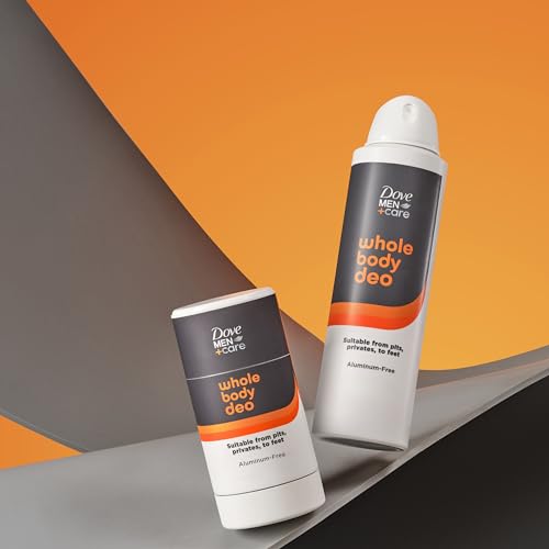 Dove Men+Care Whole Body Deo Aluminum-Free Deodorant Spray Shea Butter + Cedar Suitable from Pits, Privates, to Feet with Vitamin E 4 oz