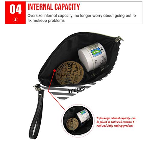 Mumeson Halloween Cosmetic Bag Makeup Bag Wallet Coin Purse Small Handbag Toiletry Bag with Adjustable Strap, Ghost Pumpkin Rainbow