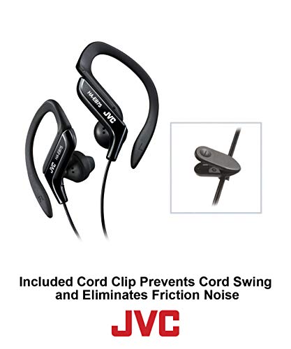 JVC Clip Style Headphone Blue Lightweight and Comfortable Ear Clip. Splash Proof Water Resistant Powerful Sound with Bass Boost HAEB75BA (Pack of 2)