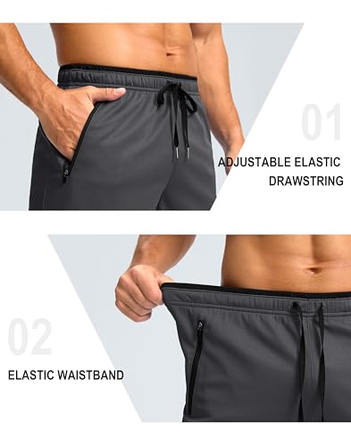 G Gradual Men's Gym Shorts wtih Zipper Pocket 9" Athletic Basketball Mesh Shorts for Men Workout Quick Dry Lightiweight(Cobalt Purple,M)