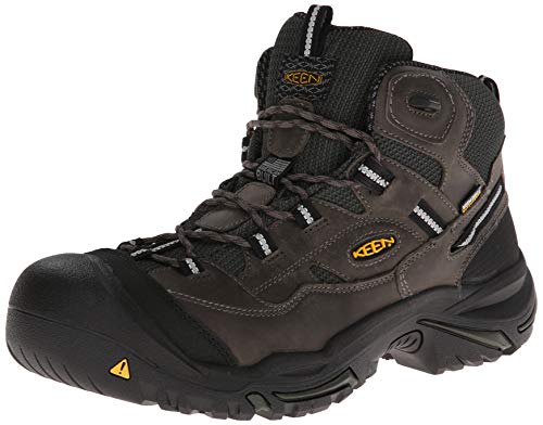 KEEN Utility Men's Braddock Mid Steel Toe Waterproof Work Shoe, Cascade Brown/Tawny Olive, 9.5 Wide US