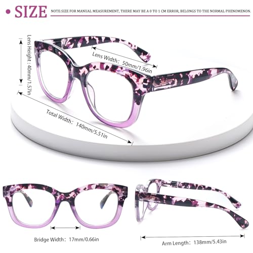 fadbon 4 Pack Progressive Multifocus Reading Glasses for Women Blue Light Blocking Multifocal Readers with Spring Hinge (Mix Color, 1.00, x)