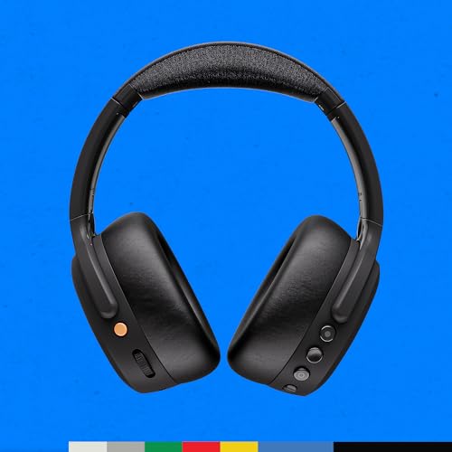 Skullcandy Crusher ANC 2 Over-Ear Noise Canceling Wireless Headphones with Sensory Bass and Charging Cable, 50 Hr Battery, Skull-iQ, Alexa Enabled, Microphone, Works with Bluetooth Devices - Black