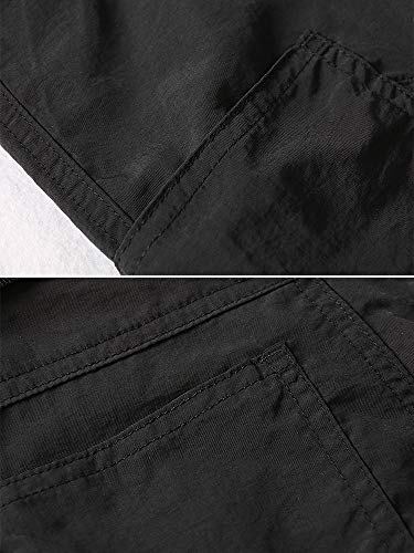 Men's Lightweight Cargo Work Pants Quick Dry Outdoor Hiking Walking Trousers Elastic Waist, Blue