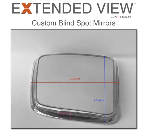 Custom Blind Spot Mirrors- Compatible with 2020-Present Jeep Gladiator | blind spot mirrors compatible with Jeep Gladiator JT| NXTGEN Extended View Blind Spot Mirrors - 2 Piece Set (Left & Right)