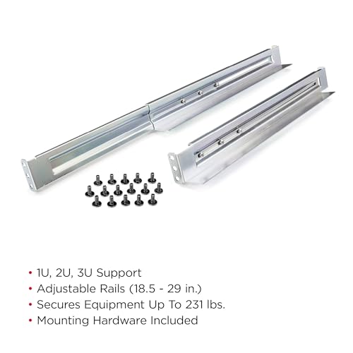 CyberPower 4POSTRAIL 4-Post Universal Rack Mount Rail Kit, Silver