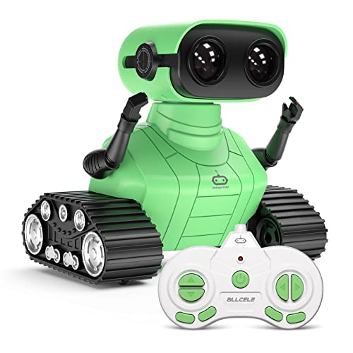 ALLCELE Kid Robot, LED RC Robot Toys, RC Robot for Girls with Walkie Talkie, Programming, Music, Demo and LED Function, Remote Control Robot Toy, Gift for Girls 3-8 Years Old Blue Pink