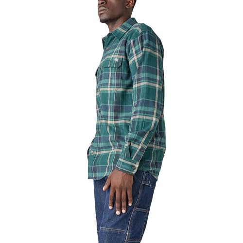 Dickies Men's Flex Long Sleeve Flannel Shirt Blue