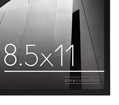 Americanflat 8.5x11 Picture Frame with Shatter-Resistant Glass - Streamline Collection - Thin Border Photo Frame for Wall and Tabletop Display - Hanging Hardware and Easel Back Included - Black