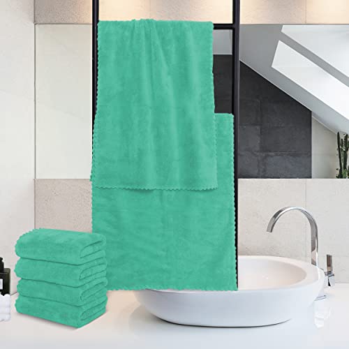 MOONQUEEN 6 Pack Premium Hand Towels - Quick Drying - Microfiber Coral Velvet Highly Absorbent Towels - Multipurpose Use as Hotel, Bathroom, Shower, Spa, Hand Towel 16 x 28 inches (Plum)