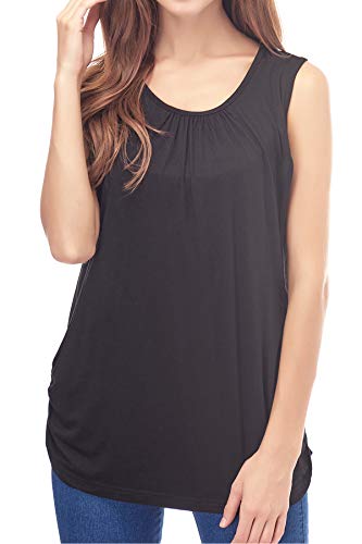 Smallshow Women's Maternity Nursing Tank Tops Breastfeeding Clothes 3-Pack Medium Black-Dark Grey-SVP121