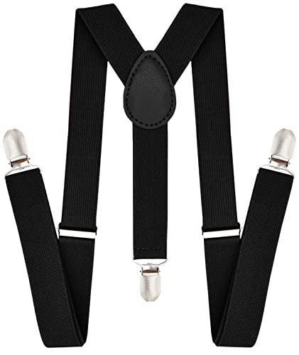trilece Teal Suspenders for Boys Kids Girls and Toddlers Baby - Adjustable Elastic 1 inch Wide Y Shape Suspender Strong Clips (6 Years to 5 Feet Tall, Teal)