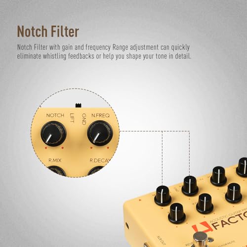 SONICAKE Acoustic Guitar Effects Pedal with Analog Preamp and Digital Reverb Acoustic Instruments with XLR Output - A Factory
