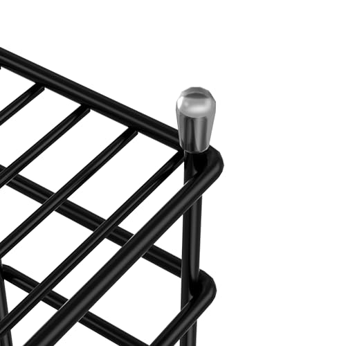 HBlife 2 Pcs Small Toothbrush Holder for Bathroom, 5 Slots Black Stainless Steel Bathroom Accessories Organizer for Small Spaces