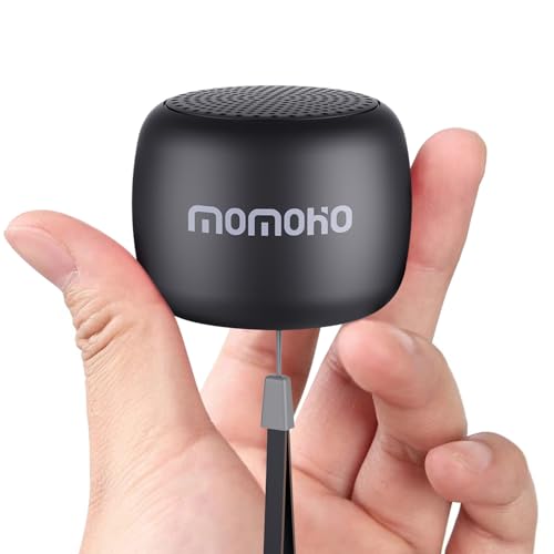MOMOHO Small Bluetooth Speakers, Portable Lightweight Compact Travel Speaker with Built in Mic,TWS Pairing, TF Card, HD Sound and Bass Wireless Bluetooth for Home/Party/Hiking, Gift (Black)