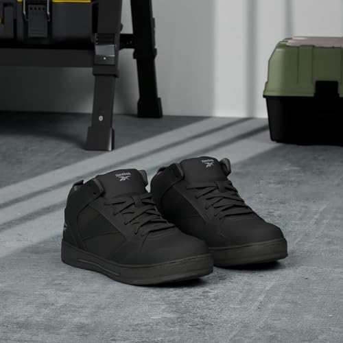 Reebok Work Men's Dayod Safety Toe Skateboard Work Shoe, Black, 8.5 M US