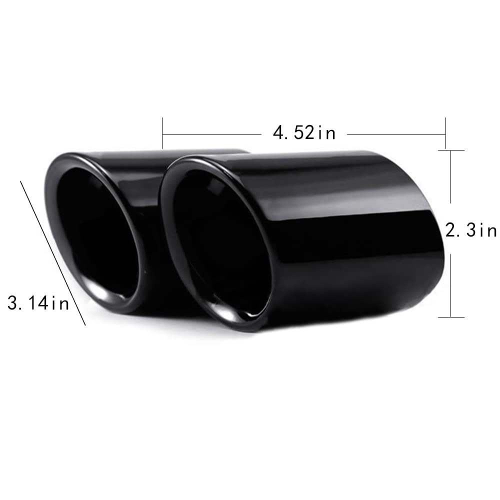 CHUANGHUI Stainless Steel Car Exterior Exhaust Pipe Mufflers Cover Rear Bumper Cylinder Exhaust Pipe Cover Decorate For BMW 5 Series F10 520i 528i 530i 535i 550i (5 Series F10 Black)