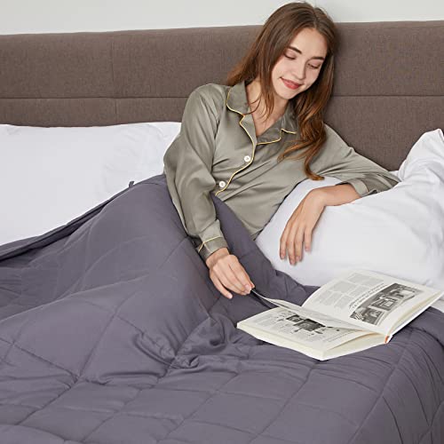 Topcee Weighted Blanket Cooling Breathable Heavy Blanket Microfiber Material with Glass Beads Big Blanket for Adult All-Season Summer Fall Winter Soft Thick Comfort Blanket (20lbs 60"x80" Queen Size)