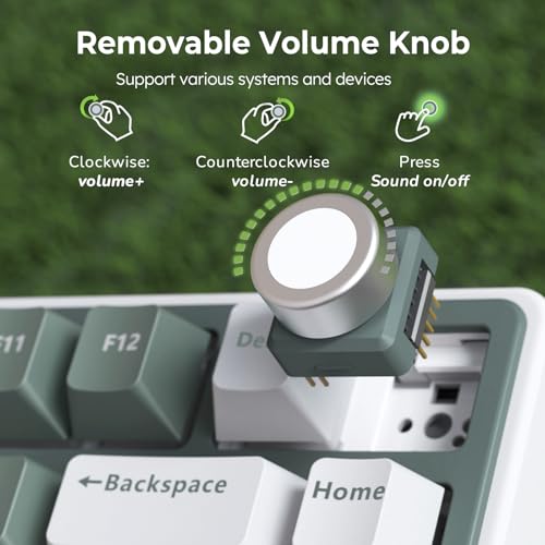 RK ROYAL KLUDGE R75 Wireless Mechanical Keyboard, 75% Percent Custom Gaming Keyboard Gasket Mount RGB Backlit with Knob & PBT Keycaps, BT5.1/2.4GHz/USB-C, QMK/VIA, Hot Swappable Cream Switch