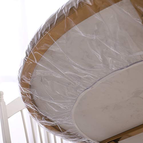 Clear Round Vinyl Fitted Tablecloth Waterproof Oilcloth Heavy Duty Elasticized Table Cover Elastic Edge Design Plastic Tablecloth Protector Best for 32"-36" Round