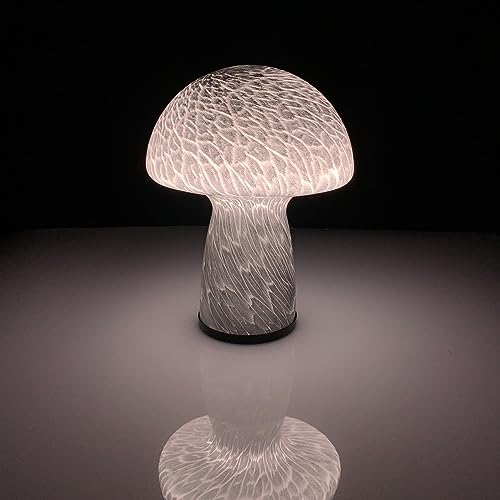 MKolour Mushroom Bedside Table Lamps - Glass LED Bedside Night Lamps, Vintage Small Table Lamps for Bedroom,Living Room,Nightstand,Study (Multi-Colored)
